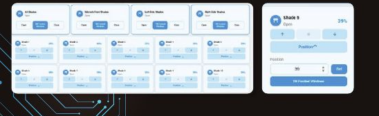 Shades control screens
